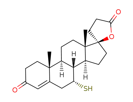 Pregn-4-ene-21-carboxylicacid, 17-hydroxy-7-mercapto-3-oxo-, g-lactone, (7a,17a)-