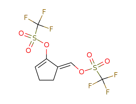 Molecular Structure of 134267-79-1 (Methanesulfonic acid, trifluoro-,
[2-[[(trifluoromethyl)sulfonyl]oxy]-2-cyclopenten-1-ylidene]methyl ester,
(E)-)