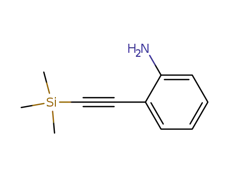 Molecular Structure of 103529-16-4 (2-((TRIMETHYLSILYL)ETHYNYL)ANILINE  97)