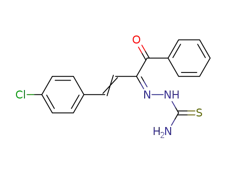 Molecular Structure of 91732-87-5 (Hydrazinecarbothioamide,
2-[1-benzoyl-3-(4-chlorophenyl)-2-propenylidene]-)