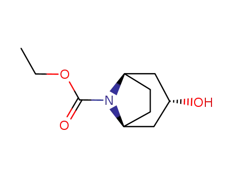 Molecular Structure of 30833-12-6 (8-Azabicyclo[3.2.1]octane-8-carboxylic acid, 3-hydroxy-, ethyl ester,
(3-endo)-)