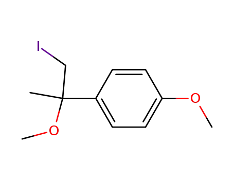 Molecular Structure of 98236-12-5 (Benzene, 1-(2-iodo-1-methoxy-1-methylethyl)-4-methoxy-)