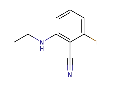 Molecular Structure of 119584-72-4 (2-(Ethylamino)-6-fluorobenzenecarbonitrile)