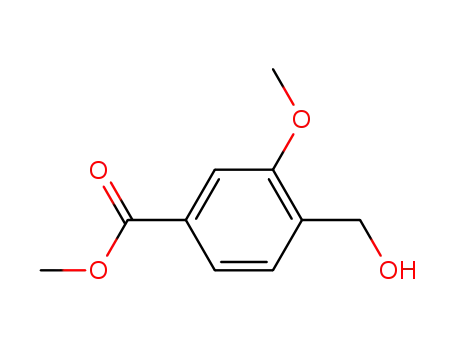 Molecular Structure of 79236-96-7 (Benzoic acid, 4-(hydroxyMethyl)-3-Methoxy-, Methyl ester)