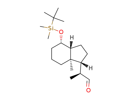 Molecular Structure of 104651-47-0 (1H-Indene-1-acetaldehyde, 4-[[(1,1-dimethylethyl)dimethylsilyl]oxy]octahydro-α,7a-dimethyl-, (αS,1R,3aR,4S,7aR)-)