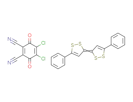 (E)-5,5'-Diphenyl-[3,3']bi[[1,2]dithiolylidene]; compound with 4,5-dichloro-3,6-dioxo-cyclohexa-1,4-diene-1,2-dicarbonitrile