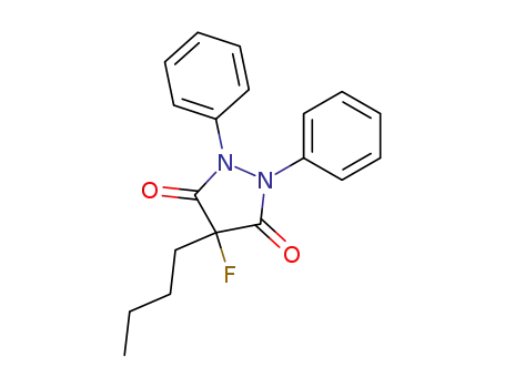 Molecular Structure of 141293-06-3 (3,5-Pyrazolidinedione, 4-butyl-4-fluoro-1,2-diphenyl-)