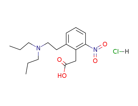 Molecular Structure of 91374-25-3 (2-[2-(Dipropylamino)ethyl]-6-nitrophenylacetic acid hydrochloride)