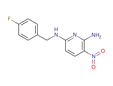 Molecular Structure of 33400-49-6 (2-AMINO-3-NITRO-6-(4‘-FLUORBENZYLAMINO)-PYRIDINE SPECIALITY CHEMICALS)