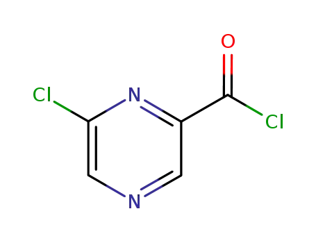 Molecular Structure of 148673-71-6 (Pyrazinecarbonyl chloride, 6-chloro- (9CI))