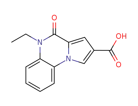Molecular Structure of 69015-34-5 (Pyrrolo[1,2-a]quinoxaline-2-carboxylic acid, 5-ethyl-4,5-dihydro-4-oxo-)