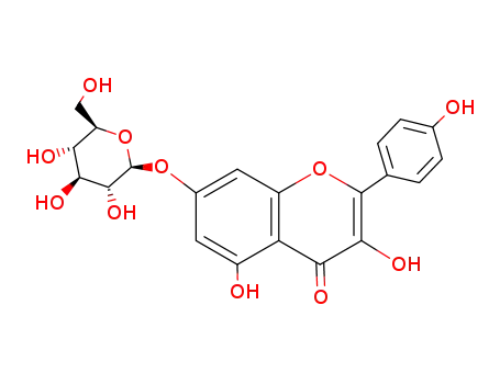 Molecular Structure of 16290-07-6 (KAEMPFEROL-7-O-GLUCOSIDE)