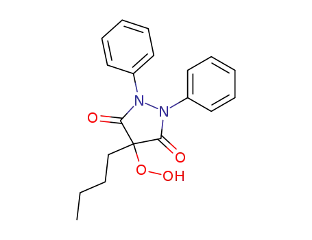 Molecular Structure of 33053-06-4 (3,5-Pyrazolidinedione, 4-butyl-4-hydroperoxy-1,2-diphenyl-)