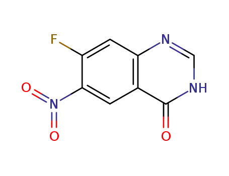 Molecular Structure of 162012-69-3 (7-Fluoro-6-nitro-4-hydroxyquinazoline)