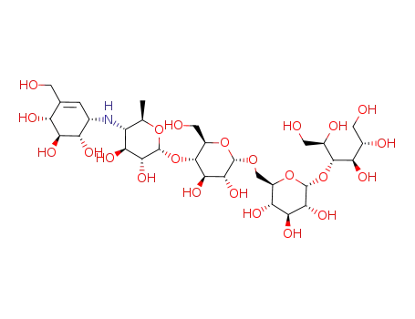 4-(6-{5-[3,4-dihydroxy-6-methyl-5-(4,5,6-trihydroxy-3-hydroxymethyl-cyclohex-2-enylamino)-tetrahydro-pyran-2-yloxy]-3,4-dihydroxy-6-hydroxymethyl-tetrahydro-pyran-2-yloxymethyl}-3,4,5-trihydroxy-tetrahydro-pyran-2-yloxy)-hexane-1,2,3,5,6-pentaol