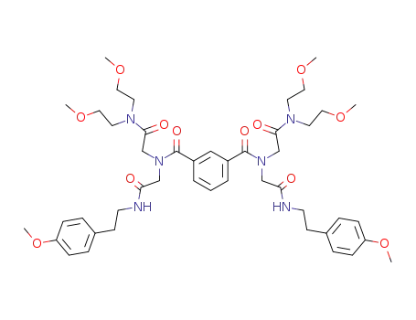 N,N'-bis(N-(2-(4-methoxyphenyl)ethyl)carboxamidomethyl)-N,N'-bis(N,N-di(2-methoxyethyl)carboxamidomethyl)benzene-1,3-dicarboxamide