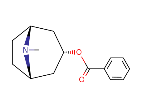 Molecular Structure of 19145-60-9 (8-Azabicyclo(3.2.1)octan-3-ol, 8-methyl-, benzoate (ester), endo-)