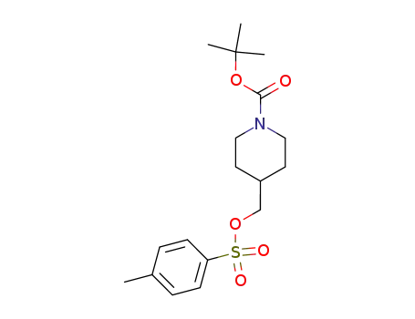 Molecular Structure of 166815-96-9 (N-TERT-BUTOXYCARBONYL-4-(4-TOLUENESULFONYLOXYMETHYL)PIPERIDINE)
