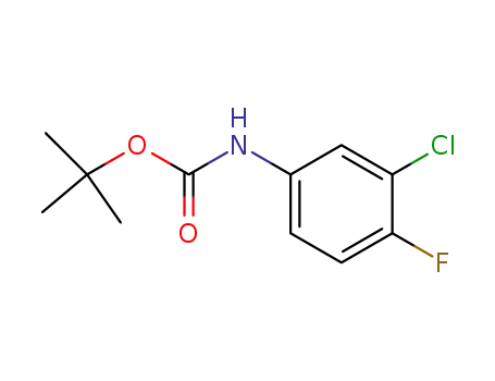 Molecular Structure of 119951-96-1 (Carbamic acid, (3-chloro-4-fluorophenyl)-, 1,1-dimethylethyl ester)