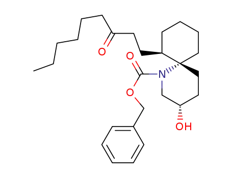 benzyl (3R*,6S*,7S*)-3-hydroxy-7-(3-oxononyl)-1-azaspiro[5.5]undecane-1-carboxylate