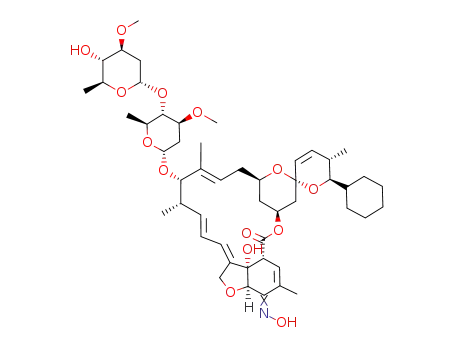 25-cyclohexyl-5-demethoxy-25-de(1-methylpropyl)-5-(hydroxyimino)avermectin A1a