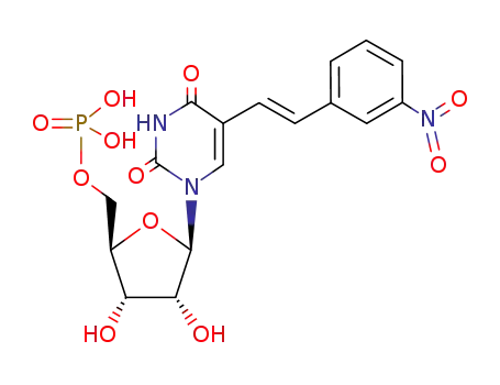 Molecular Structure of 72045-18-2 (5'-Uridylic acid, 5-[2-(3-nitrophenyl)ethenyl]-, (E)-)