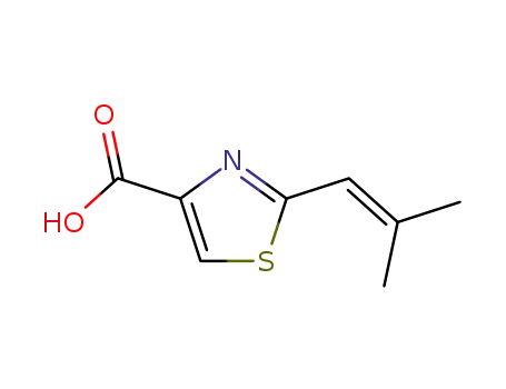 Molecular Structure of 357636-30-7 (4-Thiazolecarboxylic acid, 2-(2-methyl-1-propenyl)-)