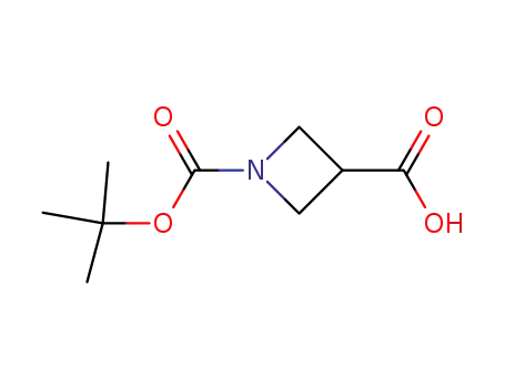 Molecular Structure of 142253-55-2 (1-N-Boc-3-Azetidinecarboxylic acid)
