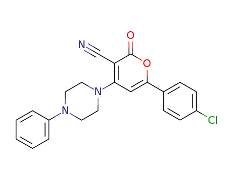 6-(4-chloro-phenyl)-2-oxo-4-(4-phenyl-piperazin-1-yl)-2H-pyran-3-carbonitrile