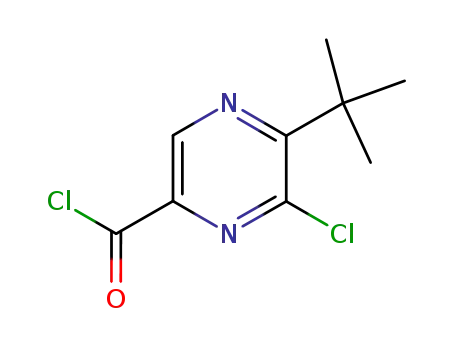 Molecular Structure of 879131-25-6 (Pyrazinecarbonyl chloride, 6-chloro-5-(1,1-dimethylethyl)-)