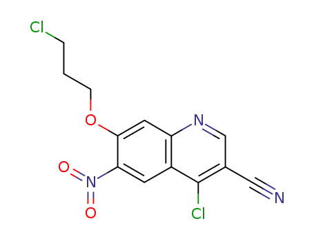 Molecular Structure of 501684-28-2 (3-Quinolinecarbonitrile, 4-chloro-7-(3-chloropropoxy)-6-nitro-)