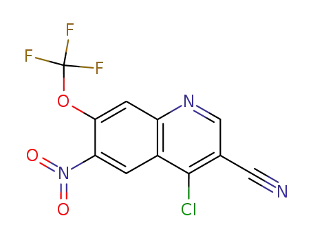 Molecular Structure of 492456-55-0 (4-chloro-6-nitro-7-(trifluoromethoxy)quinoline-3-carbonitrile)