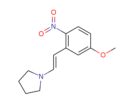 Molecular Structure of 61293-32-1 (Pyrrolidine, 1-[2-(5-methoxy-2-nitrophenyl)ethenyl]-, (E)-)