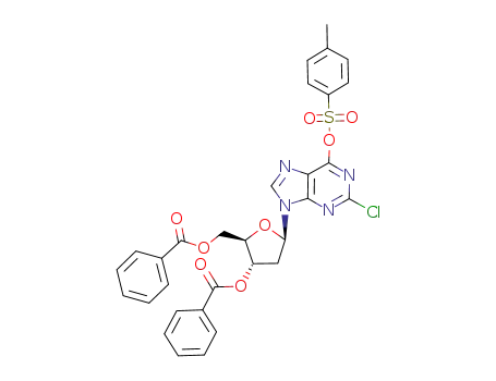 9-(3,5-di-O-benzoyl-2-deoxy-β-D-erythro-pentofuranosyl)-2-chloro-6-O-(6-methylbenzenesulfonyl)purine