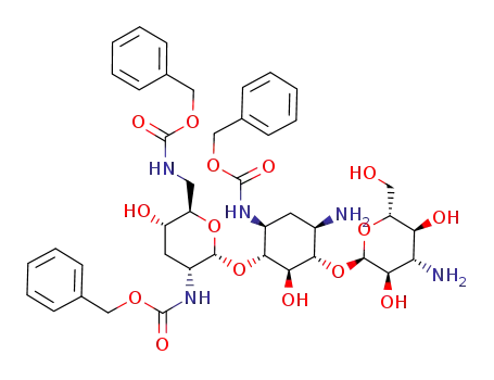 [2-[4-amino-3-(4-amino-3,5-dihydroxy-6-hydroxymethyl-tetrahydro-pyran-2-yloxy)-6-benzyloxycarbonylamino-2-hydroxy-cyclohexyloxy]-6-(benzyloxycarbonylamino-methyl)-5-hydroxy-tetrahydro-pyran-3-yl]-carbamic acid benzyl ester