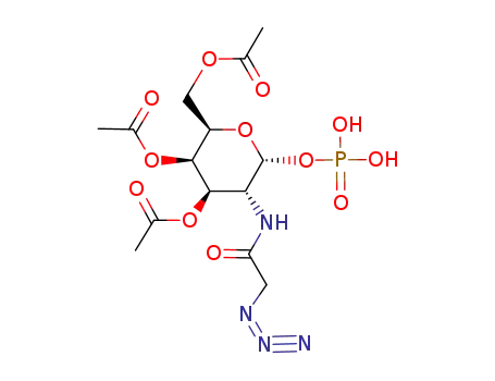 Acetic acid (2R,3R,4R,5R,6R)-3-acetoxy-2-acetoxymethyl-5-(2-azido-acetylamino)-6-phosphonooxy-tetrahydro-pyran-4-yl ester