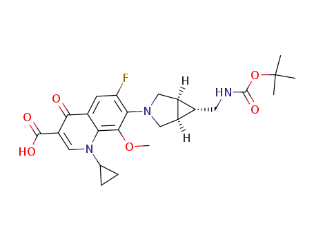 1-cyclopropyl-7-[(1α,5α,6α)-6-[[[(1,1-dimethylethoxy)carbonyl]amino]-methyl]-3-azabicyclo[3.1.0]hex-3-yl]-6-fluoro-1,4-dihydro-8-methoxy-4-oxo-3-quinolinecarboxylic acid