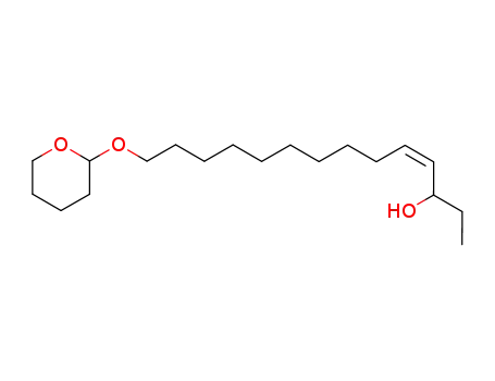 Molecular Structure of 850722-93-9 (4-Tetradecen-3-ol, 14-[(tetrahydro-2H-pyran-2-yl)oxy]-, (4Z)-)
