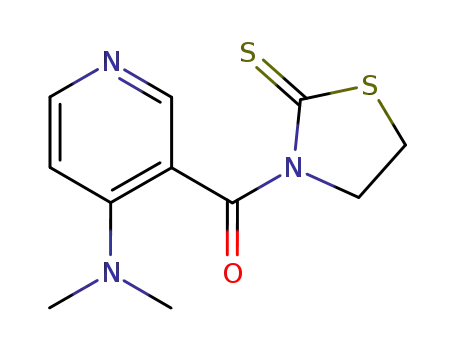 Molecular Structure of 909295-68-7 (3-[[4-(Dimethylamino)-3-pyridinyl]carbonyl]-2-thiazolidinethione)