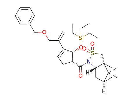 N-(1S)-[1-[(1R,2R)-2-triethylsilyloxy-3-(3-(benzyloxy)prop-1-en-2-yl)-3-cyclopentenyl]carbonyl]bornane-10,2-sultam