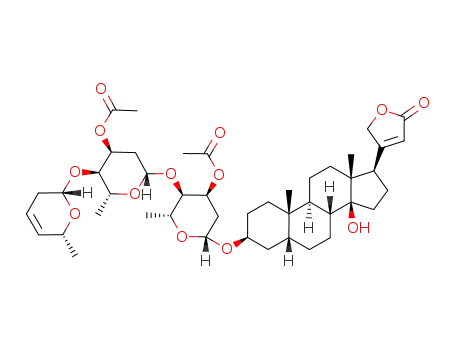 digitoxigen O-[3'-O-acetyl-2',6'-dideoxy-4'-O-((2''R,6''R)-3'',6''-dihydro-6''-methyl-2H-pyran-2''-yl)-β-D-ribo-hexopyranosyl]-(1->4)-(3-O-acetyl-2,6-dideoxy-β-D-ribo-hexopyranoside)
