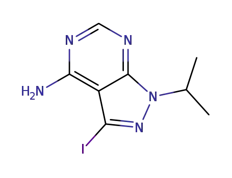 Molecular Structure of 862730-04-9 (3-Iodo-1-isopropyl-1H-pyrazolo[3,4-d]pyrimidin-4-amine)