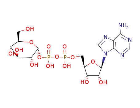 Molecular Structure of 2140-58-1 ([[(2R,3S,4R,5R)-5-(6-aminopurin-9-yl)-3,4-dihydroxy-oxolan-2-yl]methoxy-hydroxy-phosphoryl]oxy-[(2R,3R,4S,5S,6R)-3,4,5-trihydroxy-6-(hydroxymethyl)oxan-2-yl]oxy-phosphinic acid)