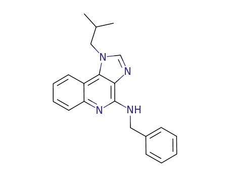 Molecular Structure of 415726-68-0 (1H-Imidazo[4,5-c]quinolin-4-amine,
1-(2-methylpropyl)-N-(phenylmethyl)-)