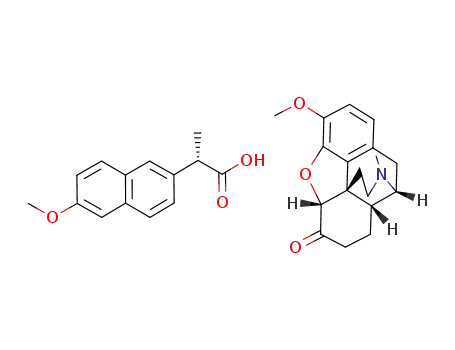 5R,9R,13S,14R-hydrocodone naproxenate
