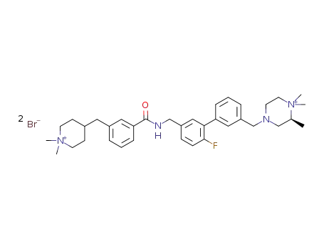 (2S)-4-[(5'-{[({3-[(1,1-dimethyl-4-piperidiniumyl)methyl]phenyl}carbonyl)amino]methyl}-2'-fluoro-3-biphenylyl)methyl]-1,1.2-trimethylpiperazin-1-ium dibromide