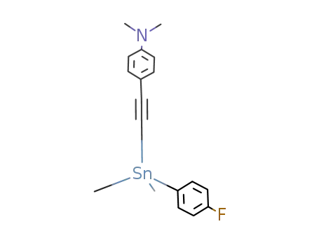 Molecular Structure of 93246-99-2 (Benzenamine, 4-[[(4-fluorophenyl)dimethylstannyl]ethynyl]-N,N-dimethyl-)