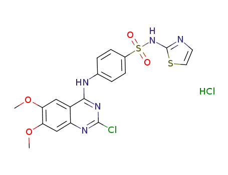 4-(2-chloro-6,7-dimethoxyquinazolin-4-ylamino)-N-(thiazol-2-yl)benzenesulfonamide monohydrochloride