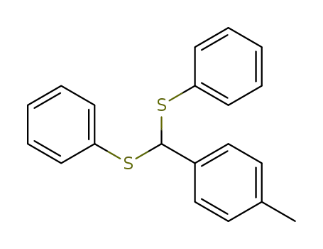 1-((phenylthio)(p-tolyl)methylthio)benzene