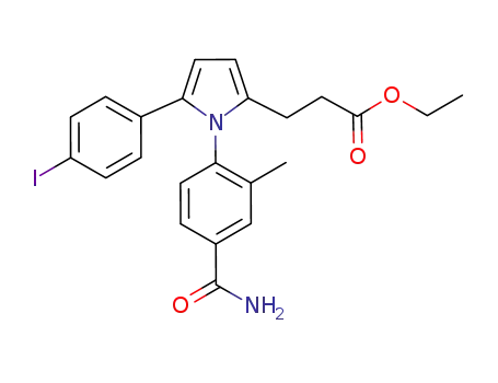 3-[1-(4-carbamoyl-2-methylphenyl)-5-(4-iodophenyl)-1H-pyrrol-2-yl]propanoic acid ethyl ester